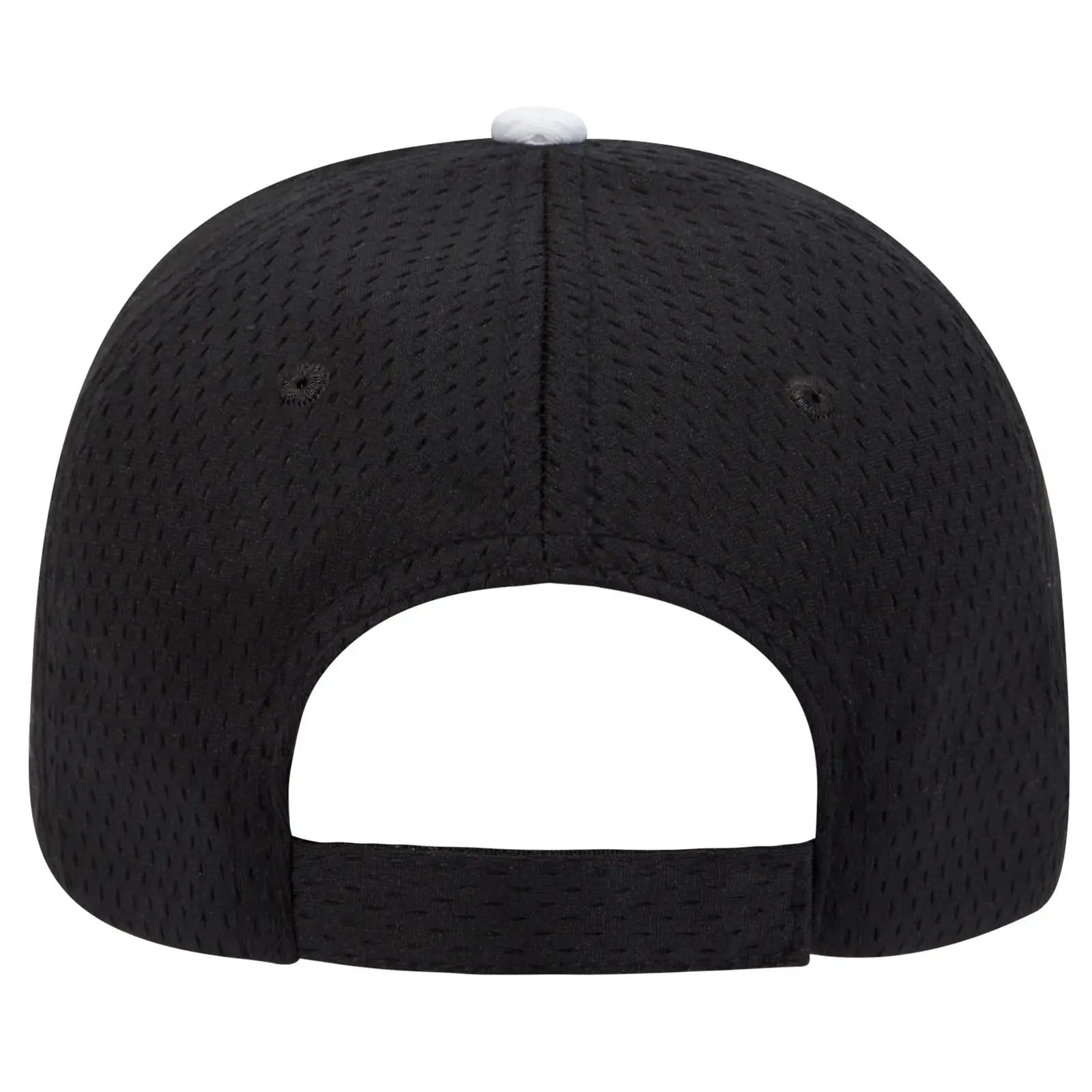 OTTO 23-368 6 Panel Low Profile Baseball Cap - Blk/Blk/Wht - Blk/Blk/Wht / 6 1/2’’ - 7 5/8’’