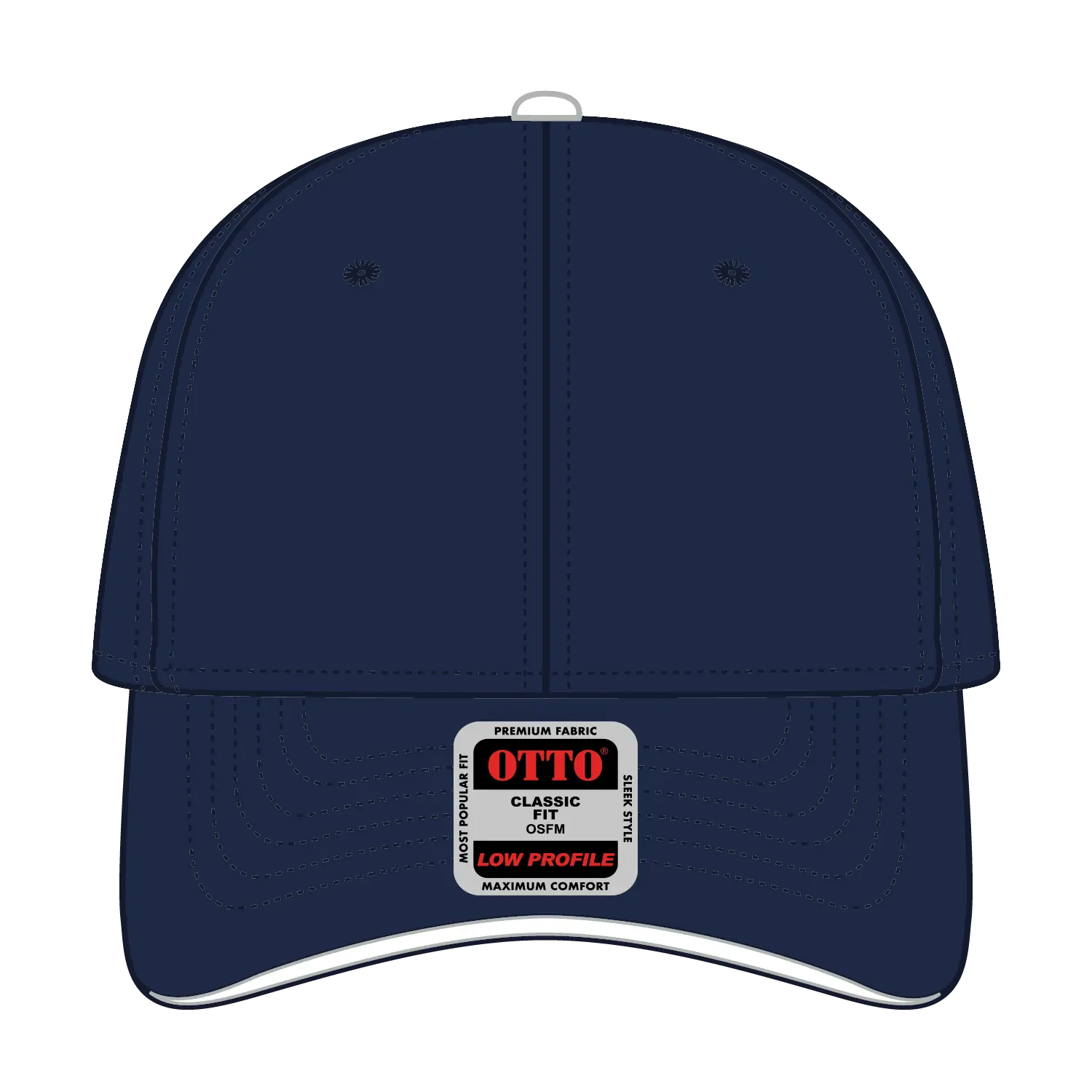 OTTO 23-368 6 Panel Low Profile Baseball Cap - Nvy/Nvy/Wht - Nvy/Nvy/Wht / 6 1/2’’ - 7 5/8’’
