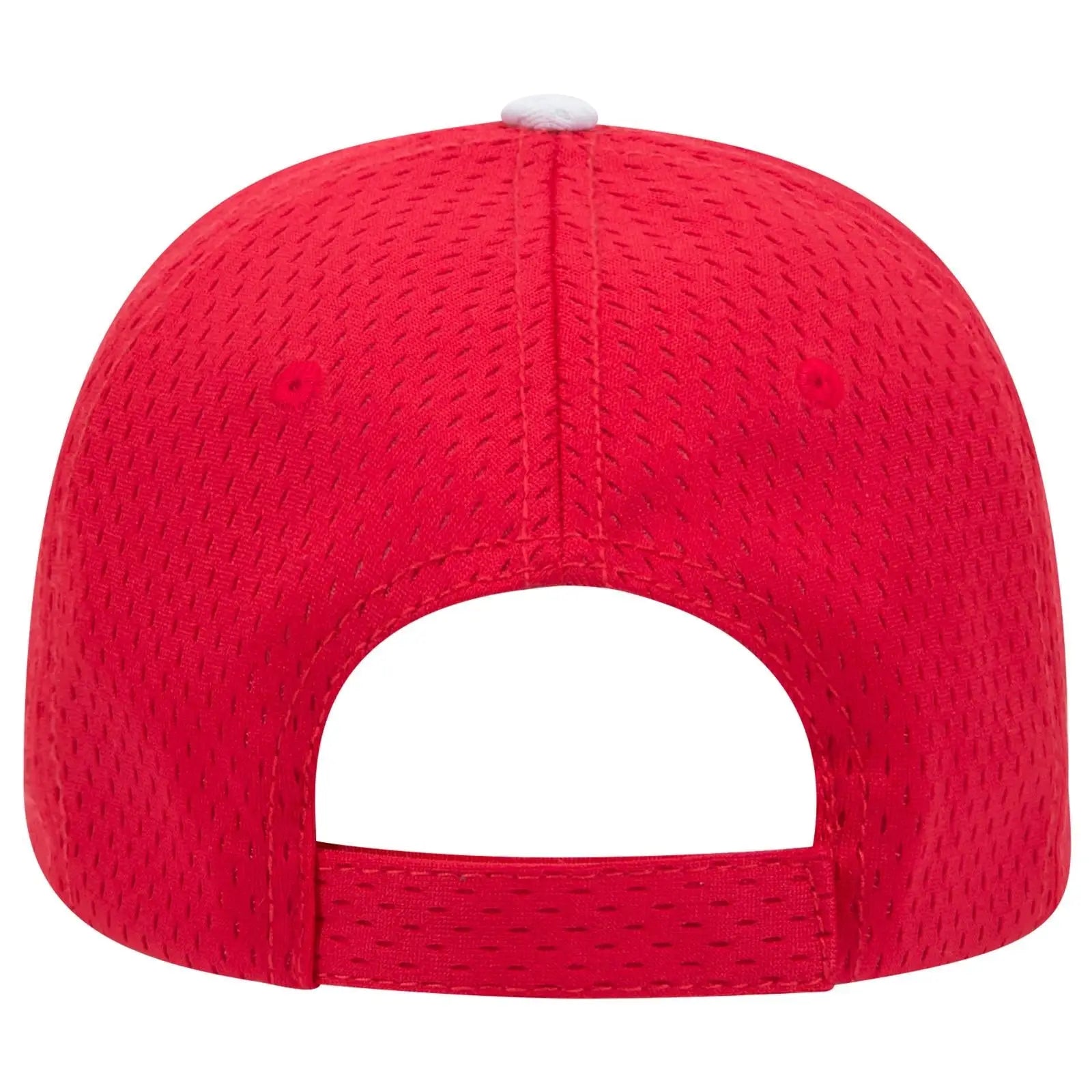 OTTO 23-368 6 Panel Low Profile Baseball Cap - Red/Red/Wht - Red/Red/Wht / 6 1/2’’ - 7 5/8’’