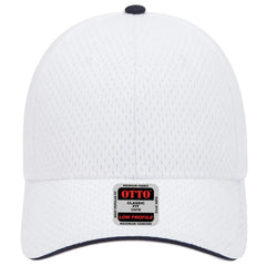 OTTO 23-368 6 Panel Low Profile Baseball Cap - Wht/Wht/Nvy - Wht/Wht/Nvy / 6 1/2’’ - 7 5/8’’