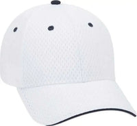 OTTO 23 368 Polyester Pro Mesh Sandwich Visor Low Profile Pro Style Structured Firm Front Panel Cap White White Navy