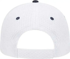 OTTO 23 368 Polyester Pro Mesh Sandwich Visor Low Profile Pro Style Structured Firm Front Panel Cap White White Navy