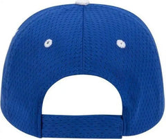 OTTO 23-368 Polyester Pro Mesh Sandwich Visor Low Profile Pro Style Structured Firm Front Panel Cap - Royal Royal White