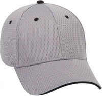 OTTO 23-368 Polyester Pro Mesh Sandwich Visor Low Profile Pro Style Structured Firm Front Panel Cap - Gray Gray Black