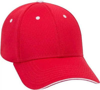 OTTO 23 368 Polyester Pro Mesh Sandwich Visor Low Profile Pro Style Structured Firm Front Panel Cap Red Red White Red