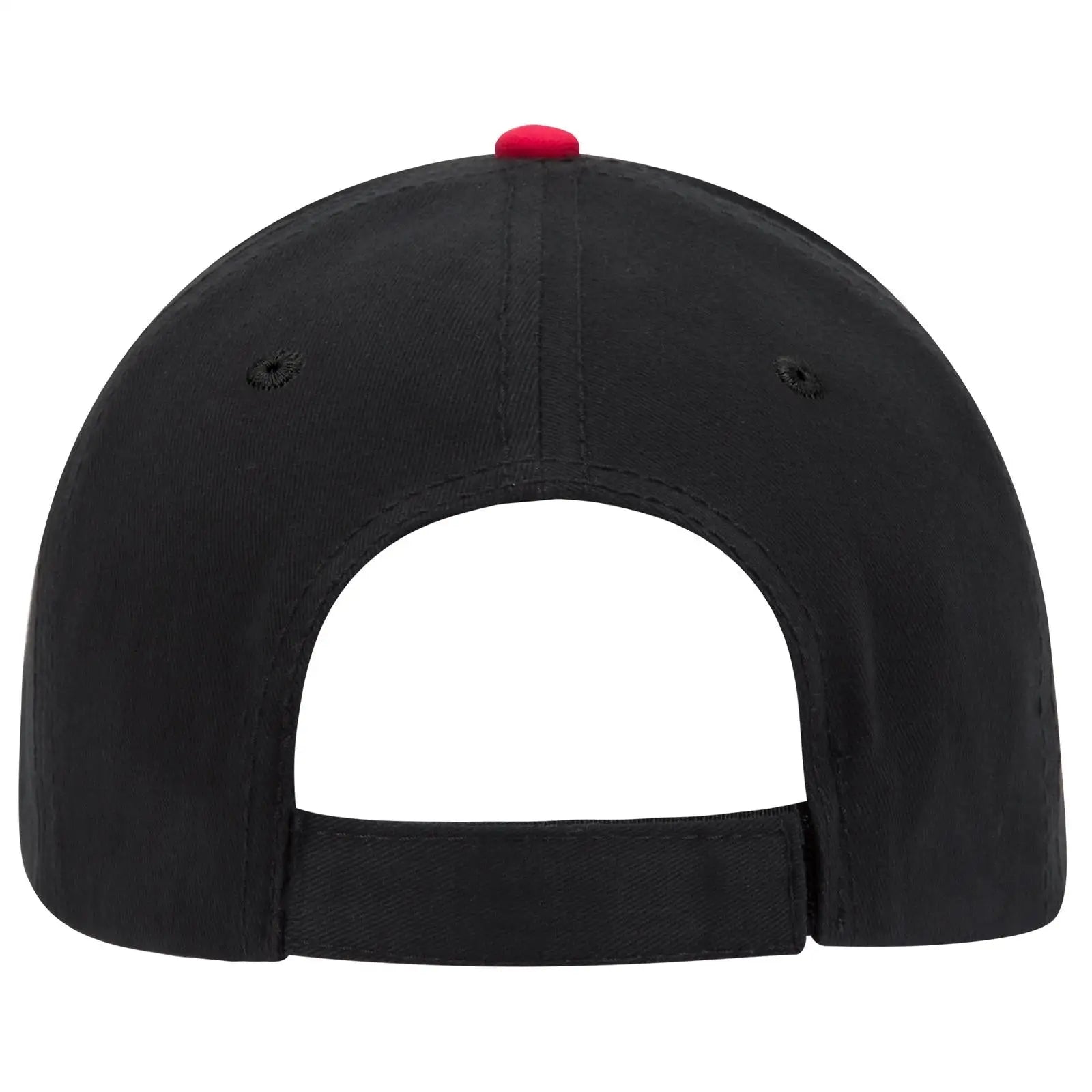 OTTO 23-370 6 Panel Low Profile Baseball Cap - Blk/Blk/Red - Blk/Blk/Red / 6 1/2’’ - 7 5/8’’