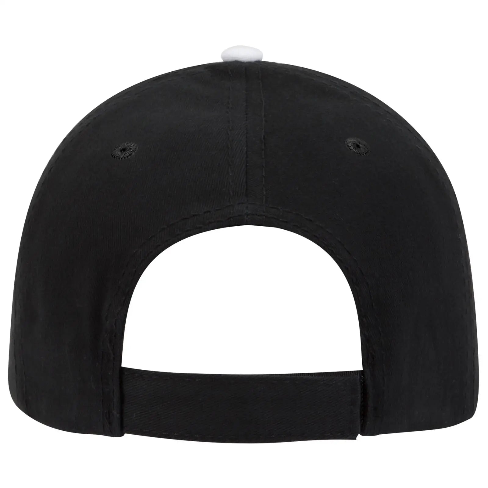 OTTO 23-370 6 Panel Low Profile Baseball Cap - Blk/Blk/Wht - Blk/Blk/Wht / 6 1/2’’ - 7 5/8’’