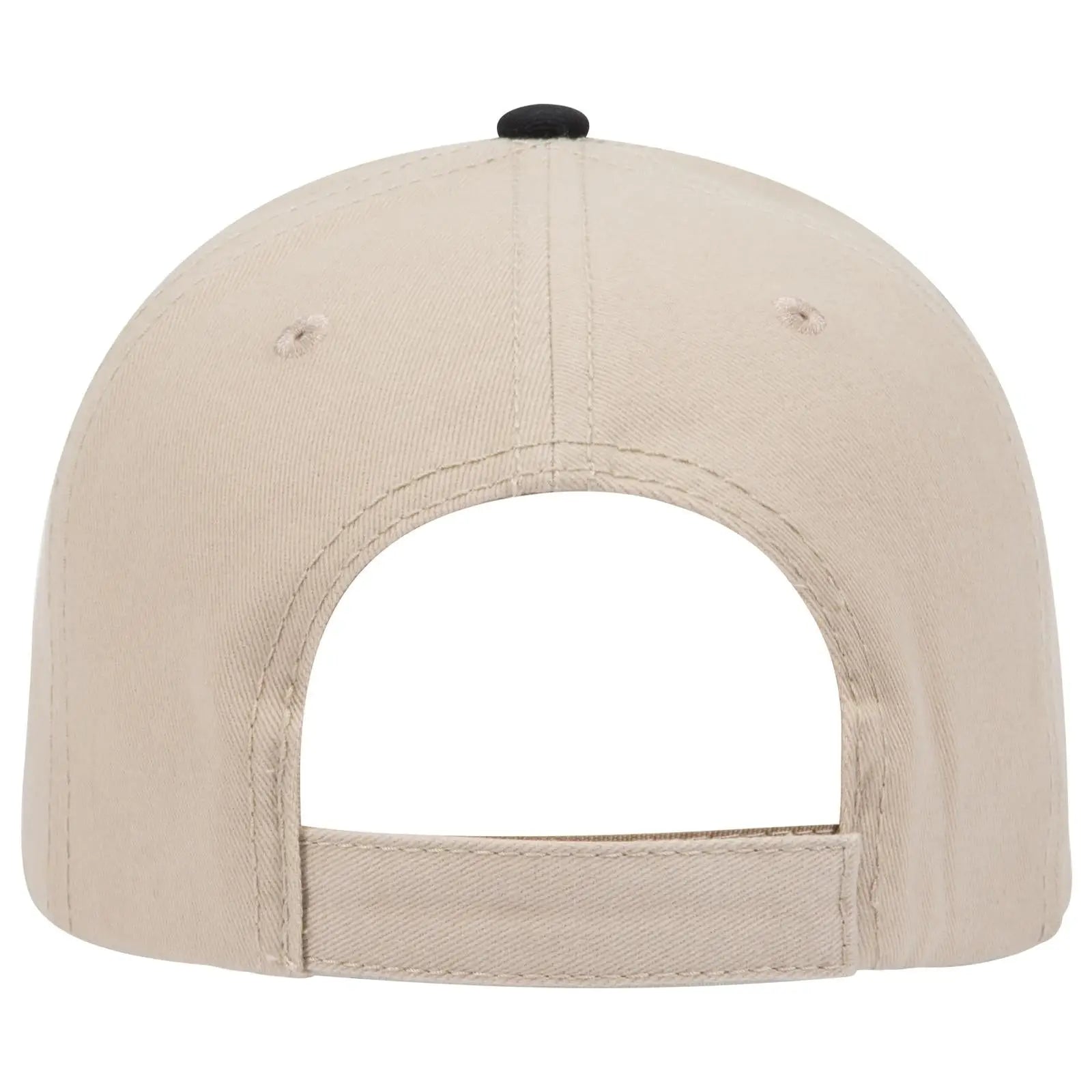 OTTO 23-370 6 Panel Low Profile Baseball Cap - Kha/Kha/Blk - Kha/Kha/Blk / 6 1/2’’ - 7 5/8’’