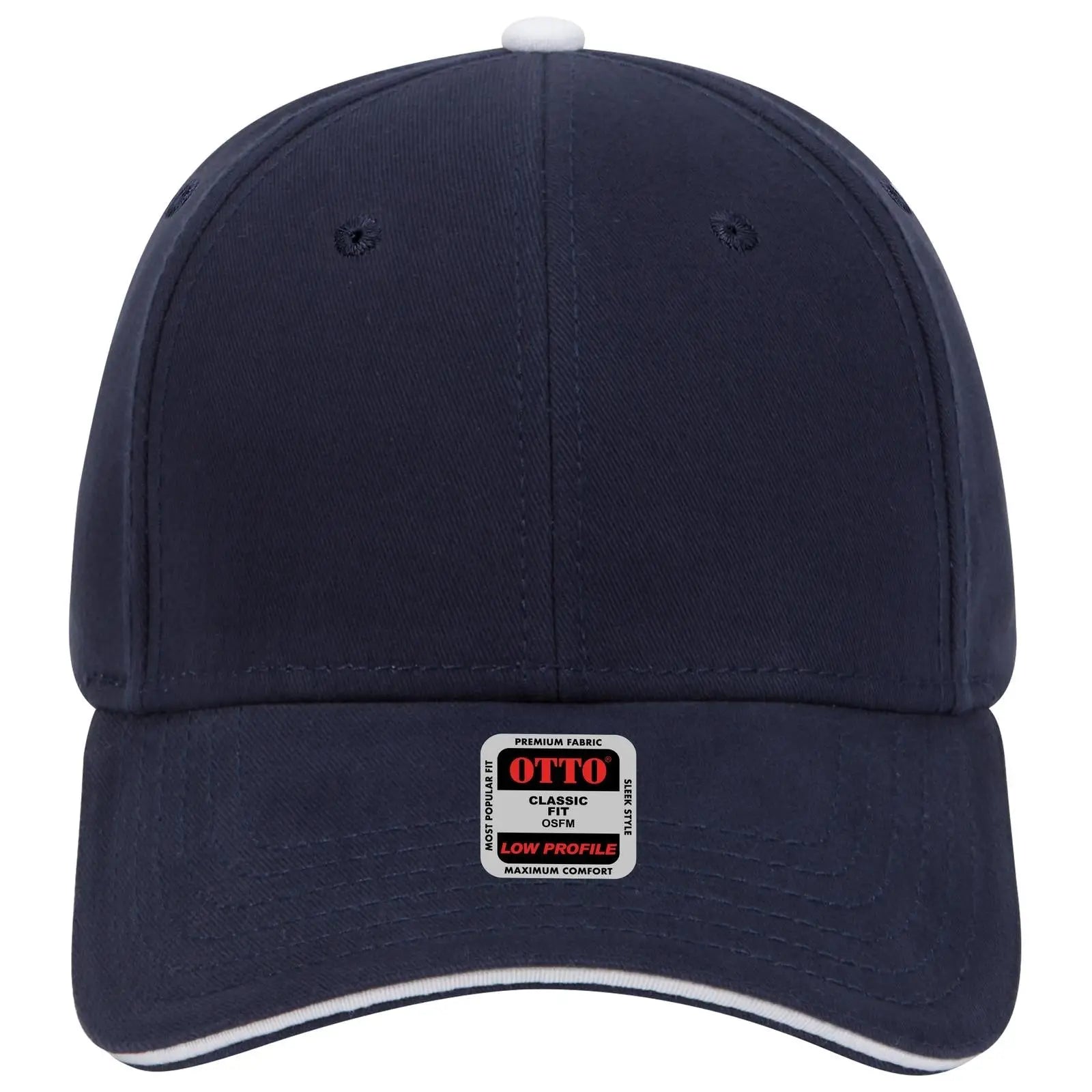 OTTO 23-370 6 Panel Low Profile Baseball Cap - Nvy/Nvy/Wht - Nvy/Nvy/Wht / 6 1/2’’ - 7 5/8’’