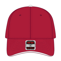 OTTO 23-370 6 Panel Low Profile Baseball Cap - Red/Red/Wht - Red/Red/Wht / 6 1/2’’ - 7 5/8’’