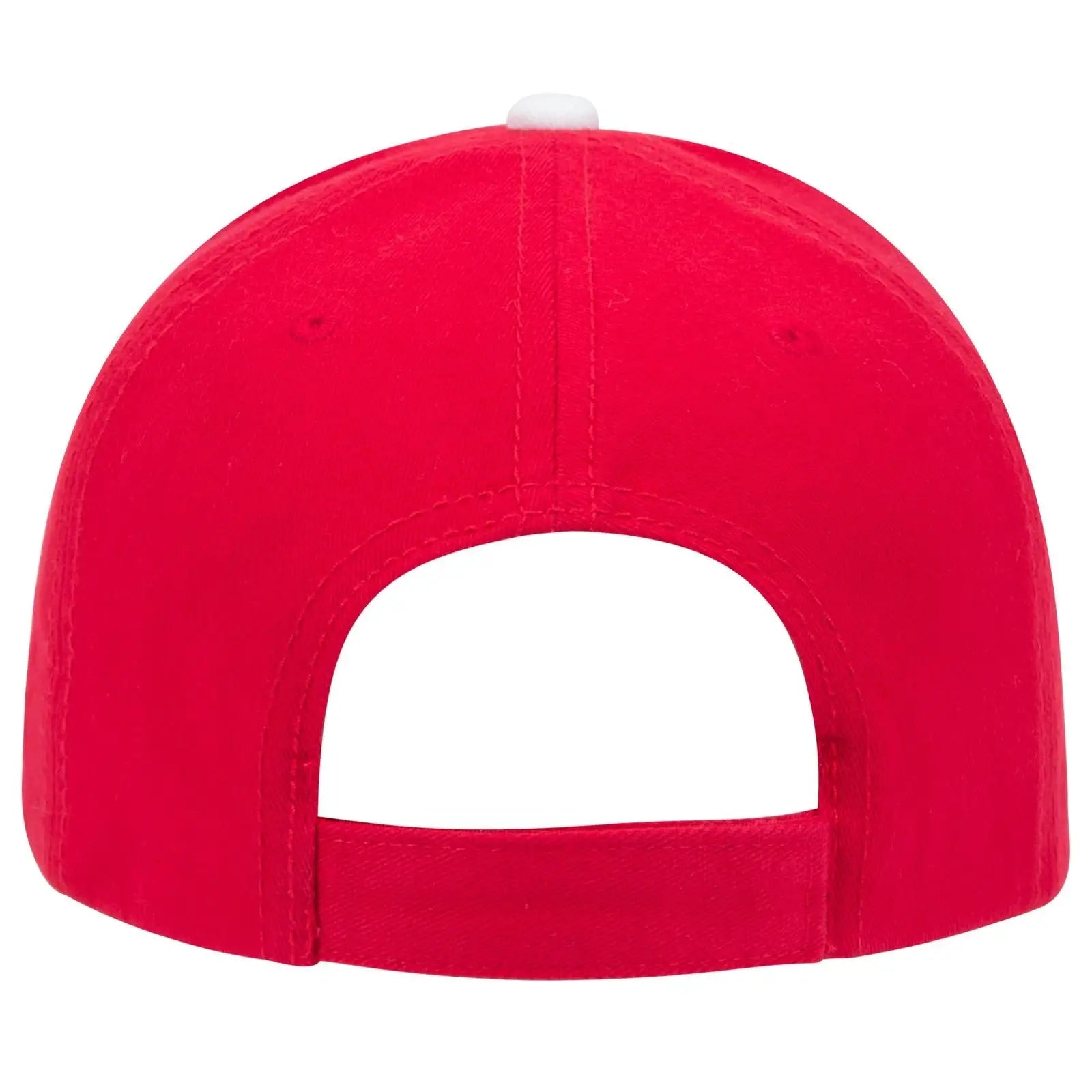 OTTO 23-370 6 Panel Low Profile Baseball Cap - Red/Red/Wht - Red/Red/Wht / 6 1/2’’ - 7 5/8’’
