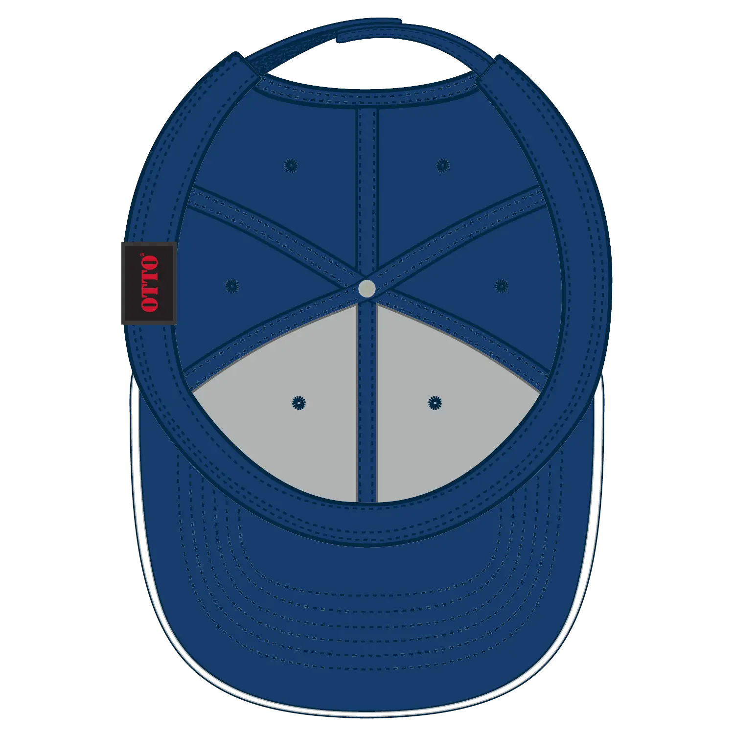 OTTO 23-370 6 Panel Low Profile Baseball Cap - Ryl/Ryl/Wht - Ryl/Ryl/Wht / 6 1/2’’ - 7 5/8’’