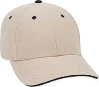 OTTO 23 370 Superior Brushed Cotton Twill Sandwich Visor Low Profile Pro Style Structured Firm Front Panel Cap Khaki