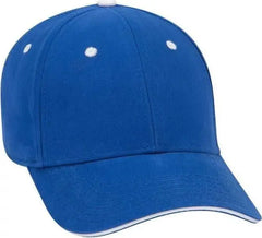 OTTO 23 370 Superior Brushed Cotton Twill Sandwich Visor Low Profile Pro Style Structured Firm Front Panel Cap Royal
