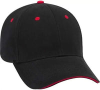 OTTO 23-370 Superior Brushed Cotton Twill Sandwich Visor Low Profile Pro Style Structured Firm Front Panel Cap - Black