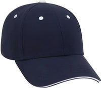 OTTO 23-370 Superior Brushed Cotton Twill Sandwich Visor Low Profile Pro Style Structured Firm Front Panel Cap - Navy