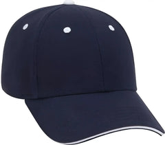 OTTO 23-370 Superior Brushed Cotton Twill Sandwich Visor Low Profile Pro Style Structured Firm Front Panel Cap - Navy