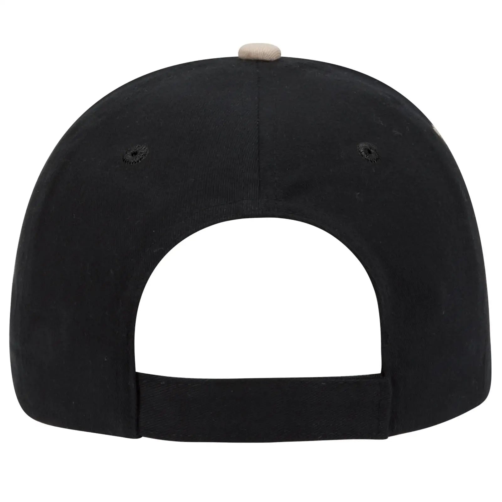 OTTO 23-430 6 Panel Low Profile Baseball Cap - Blk/Blk/Kha - Blk/Blk/Kha / 6 1/2’’ - 7 5/8’’