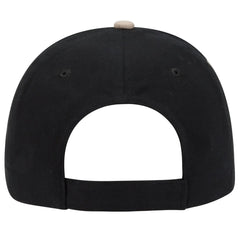 OTTO 23-430 6 Panel Low Profile Baseball Cap - Blk/Blk/Kha - Blk/Blk/Kha / 6 1/2’’ - 7 5/8’’