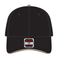 OTTO 23-430 6 Panel Low Profile Baseball Cap - Blk/Blk/Kha - Blk/Blk/Kha / 6 1/2’’ - 7 5/8’’