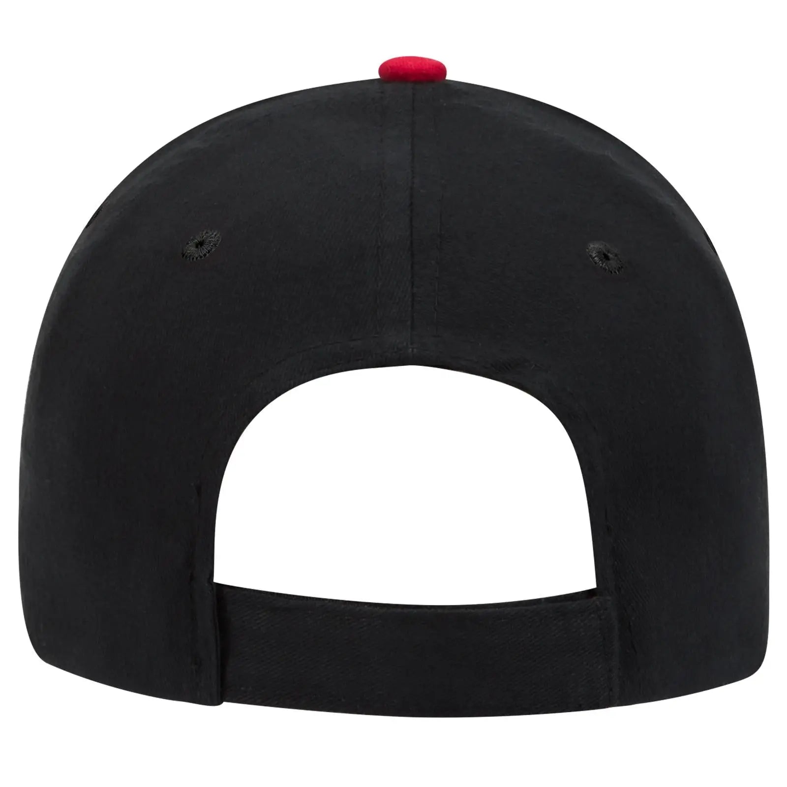 OTTO 23-430 6 Panel Low Profile Baseball Cap - Blk/Blk/Red - Blk/Blk/Red / 6 1/2’’ - 7 5/8’’