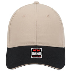 OTTO 23-430 6 Panel Low Profile Baseball Cap - Blk/Kha/Kha - Blk/Kha/Kha / 6 1/2’’ - 7 5/8’’