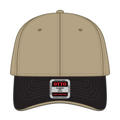OTTO 23-430 6 Panel Low Profile Baseball Cap - Blk/Kha/Kha - Blk/Kha/Kha / 6 1/2’’ - 7 5/8’’
