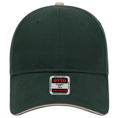 OTTO 23-430 6 Panel Low Profile Baseball Cap - Dk.Grn/Dk.Grn/Kha - Dk.Grn/Dk.Grn/Kha / 6 1/2’’ - 7 5/8’’