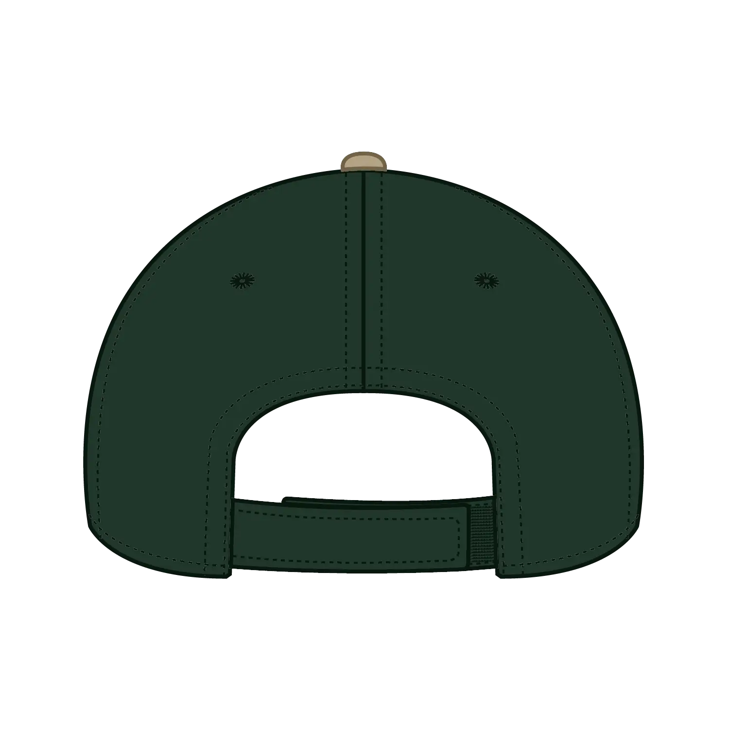 OTTO 23-430 6 Panel Low Profile Baseball Cap - Dk.Grn/Dk.Grn/Kha - Dk.Grn/Dk.Grn/Kha / 6 1/2’’ - 7 5/8’’