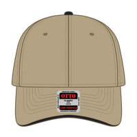 OTTO 23-430 6 Panel Low Profile Baseball Cap - Kha/Kha/Blk - Kha/Kha/Blk / 6 1/2’’ - 7 5/8’’