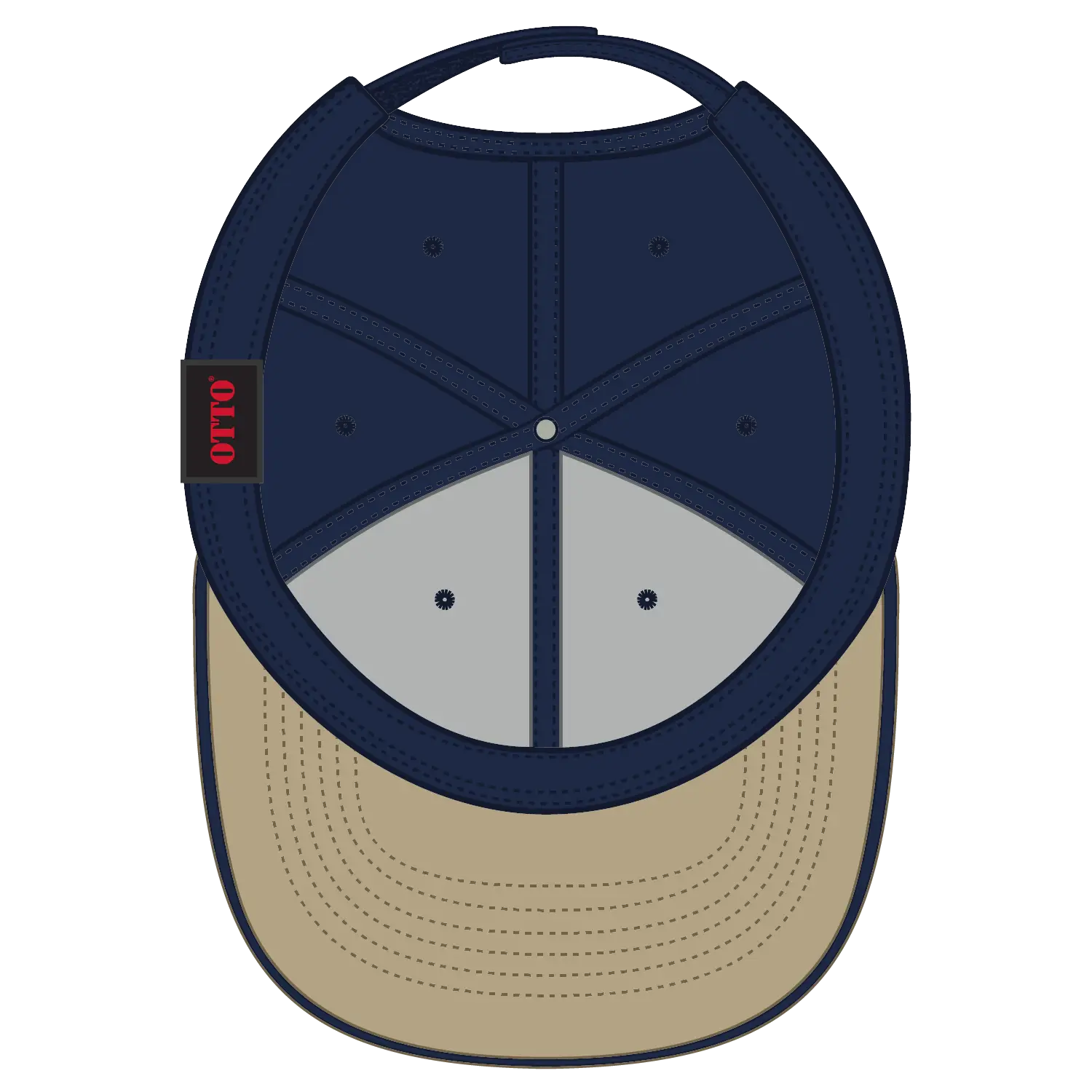 OTTO 23-430 6 Panel Low Profile Baseball Cap - Kha/Nvy/Nvy - Kha/Nvy/Nvy / 6 1/2’’ - 7 5/8’’