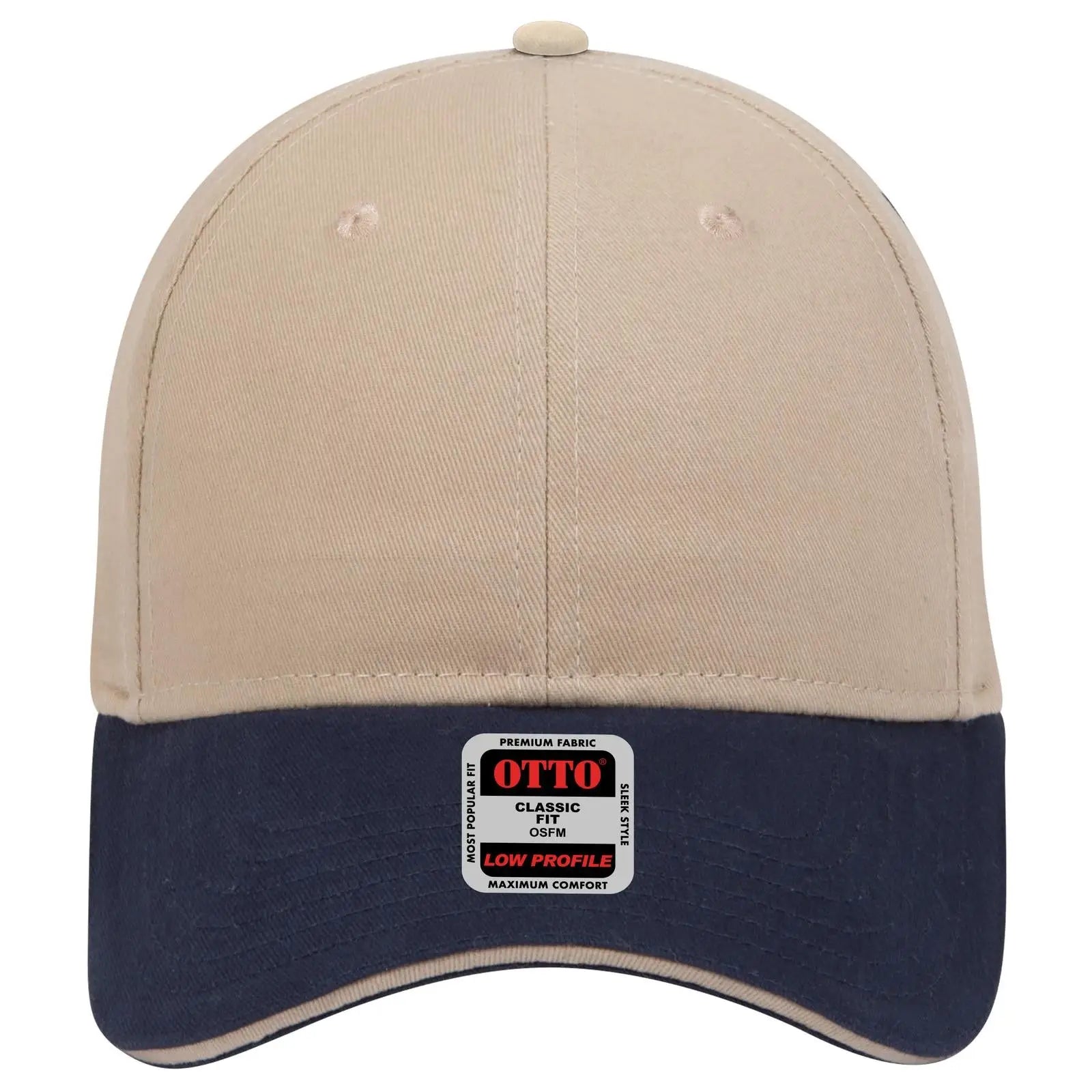 OTTO 23-430 6 Panel Low Profile Baseball Cap - Nvy/Kha/Kha - Nvy/Kha/Kha / 6 1/2’’ - 7 5/8’’