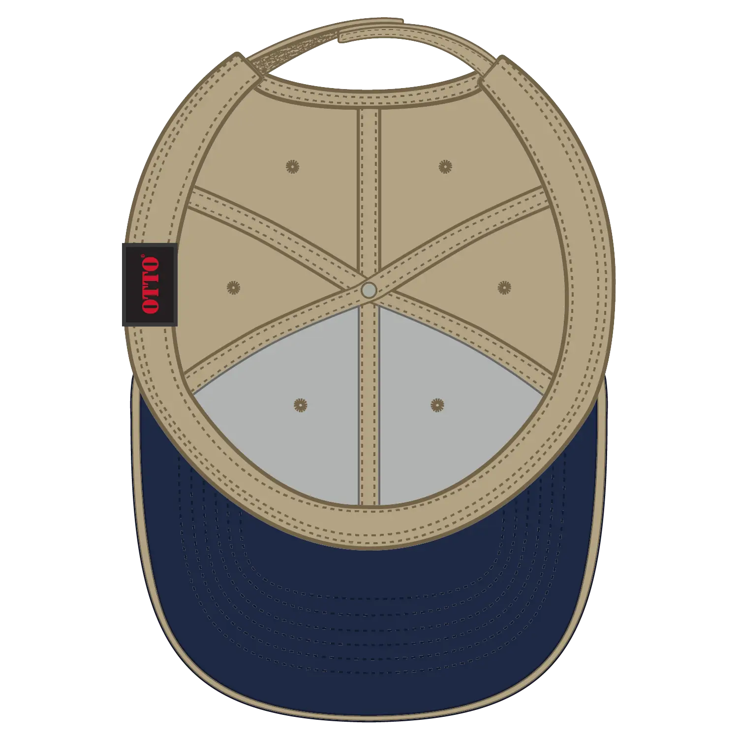 OTTO 23-430 6 Panel Low Profile Baseball Cap - Nvy/Kha/Kha - Nvy/Kha/Kha / 6 1/2’’ - 7 5/8’’