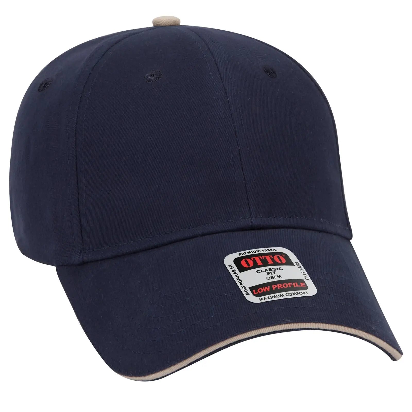 OTTO 23-430 6 Panel Low Profile Baseball Cap - Nvy/Nvy/Kha - Nvy/Nvy/Kha / 6 1/2’’ - 7 5/8’’