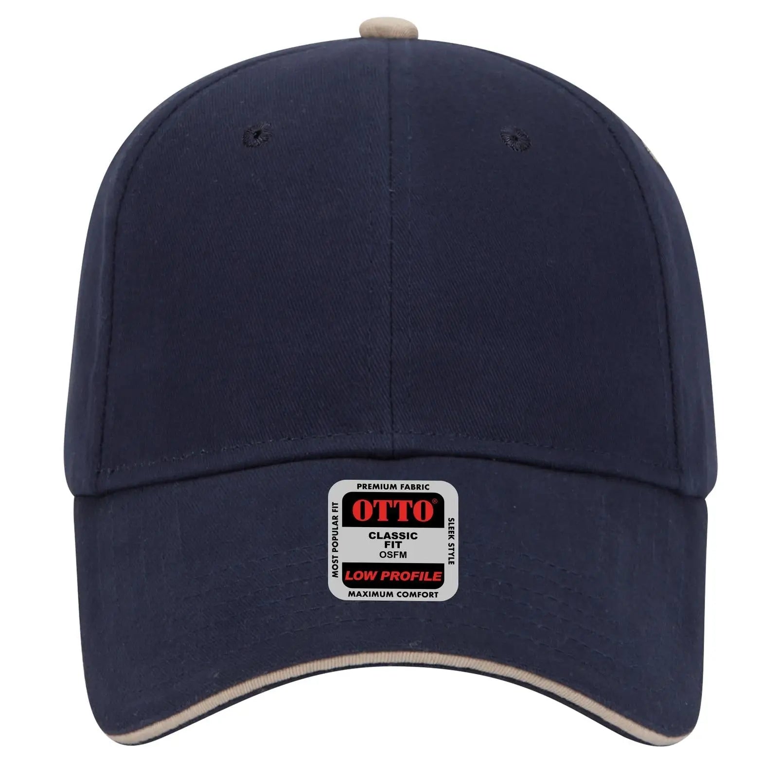 OTTO 23-430 6 Panel Low Profile Baseball Cap - Nvy/Nvy/Kha - Nvy/Nvy/Kha / 6 1/2’’ - 7 5/8’’