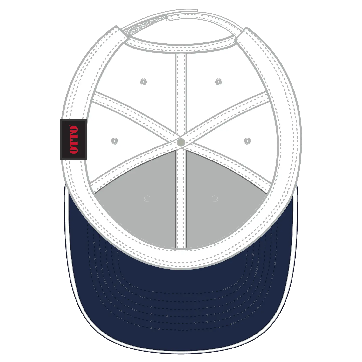 OTTO 23-430 6 Panel Low Profile Baseball Cap - Nvy/Wht/Wht - Nvy/Wht/Wht / 6 1/2’’ - 7 5/8’’