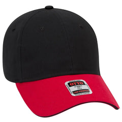 OTTO 23-430 6 Panel Low Profile Baseball Cap - Red/Blk/Blk - Red/Blk/Blk / 6 1/2’’ - 7 5/8’’