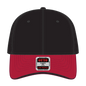 OTTO 23-430 6 Panel Low Profile Baseball Cap - Red/Blk/Blk - Red/Blk/Blk / 6 1/2’’ - 7 5/8’’