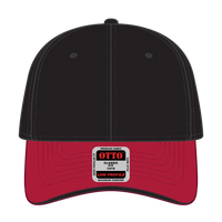 OTTO 23-430 6 Panel Low Profile Baseball Cap - Red/Blk/Blk - Red/Blk/Blk / 6 1/2’’ - 7 5/8’’