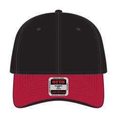 OTTO 23-430 6 Panel Low Profile Baseball Cap - Red/Blk/Blk - Red/Blk/Blk / 6 1/2’’ - 7 5/8’’