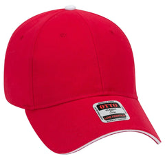 OTTO 23-430 6 Panel Low Profile Baseball Cap - Red/Red/Wht - Red/Red/Wht / 6 1/2’’ - 7 5/8’’