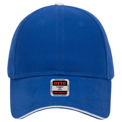 OTTO 23-430 6 Panel Low Profile Baseball Cap - Ryl/Ryl/Wht - Ryl/Ryl/Wht / 6 1/2’’ - 7 5/8’’