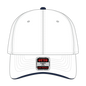 OTTO 23-430 6 Panel Low Profile Baseball Cap - Wht/Wht/Nvy - Wht/Wht/Nvy / 6 1/2’’ - 7 5/8’’