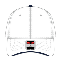 OTTO 23-430 6 Panel Low Profile Baseball Cap - Wht/Wht/Nvy - Wht/Wht/Nvy / 6 1/2’’ - 7 5/8’’