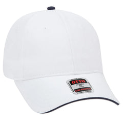 OTTO 23-430 6 Panel Low Profile Baseball Cap - Wht/Wht/Nvy - Wht/Wht/Nvy / 6 1/2’’ - 7 5/8’’