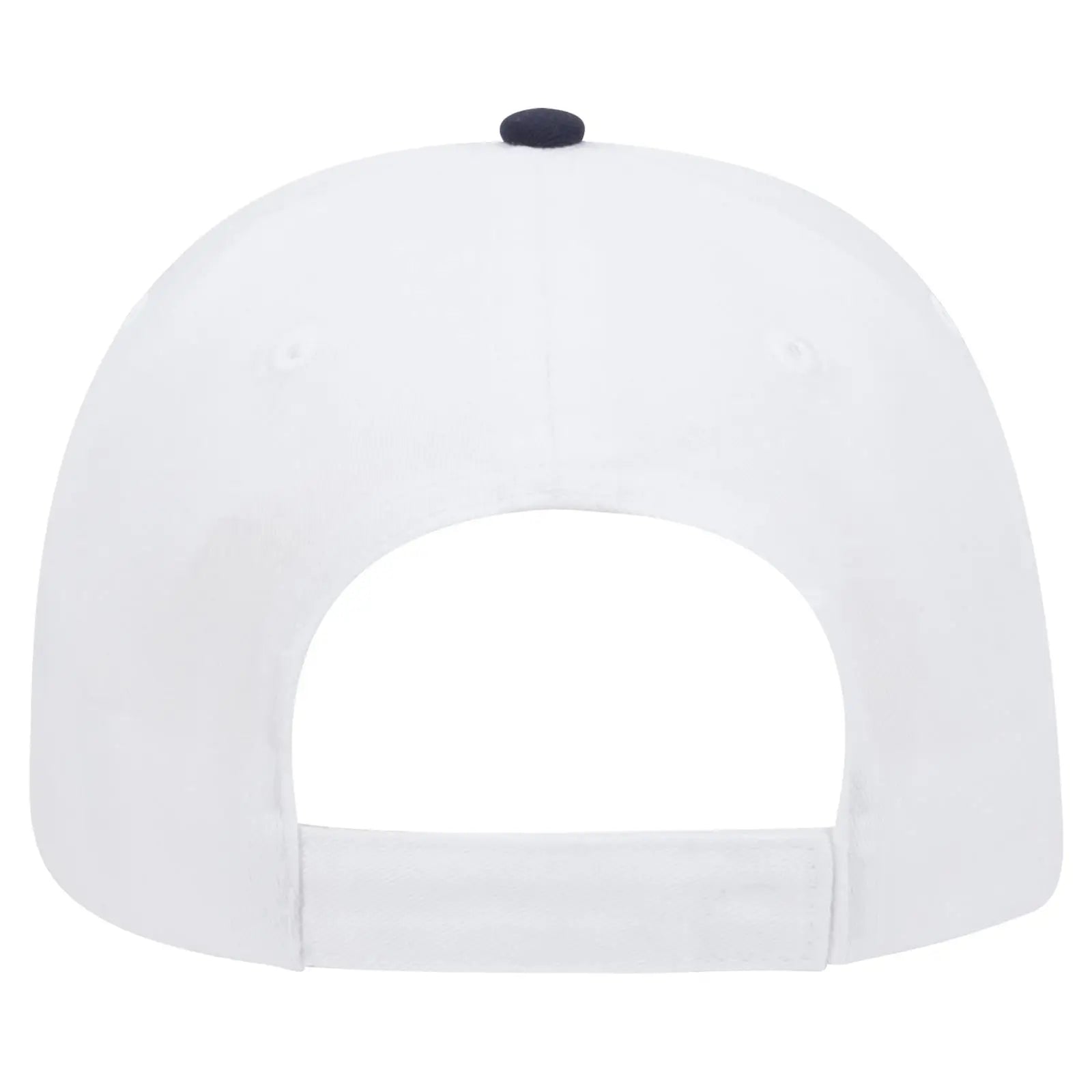 OTTO 23-430 6 Panel Low Profile Baseball Cap - Wht/Wht/Nvy - Wht/Wht/Nvy / 6 1/2’’ - 7 5/8’’