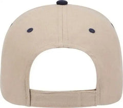 OTTO 23-430 Brushed Cotton Twill Sandwich Visor Low Profile Pro Style Cap with 6 Embroidered Eyelets - Khaki Khaki Navy