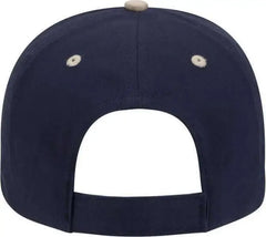 OTTO 23-430 Brushed Cotton Twill Sandwich Visor Low Profile Pro Style Cap with 6 Embroidered Eyelets - Navy Navy Khaki