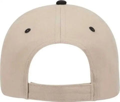 OTTO 23-430 Brushed Cotton Twill Sandwich Visor Low Profile Pro Style Cap with 6 Embroidered Eyelets - Black Khaki