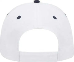 OTTO 23-430 Brushed Cotton Twill Sandwich Visor Low Profile Pro Style Cap with 6 Embroidered Eyelets - White White Navy
